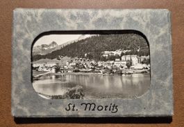 ST. MORITZ - 12 Alte Fotos – Rarität in Souvenir-Mäppli RAR!