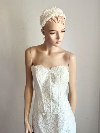 Neues Spitzen Bustier/Top mit Jupe von Mery's Couture Gr.38