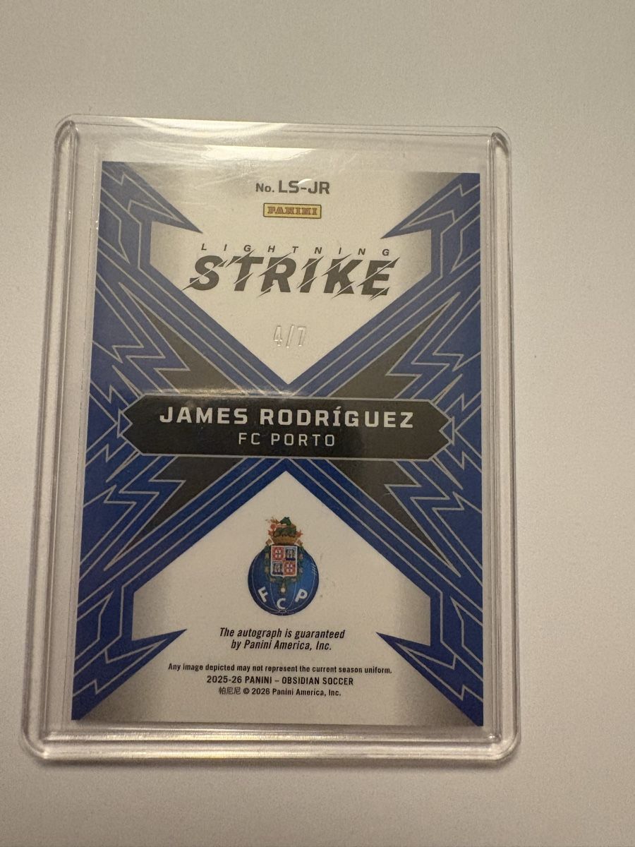 Panini Sammelbilder & Trading cards: James Rodriguez Panini Obsidian Lightning Strike auto /7 – Neu (gemäss Beschreibung) aus Meilen von gui_6sh2 1