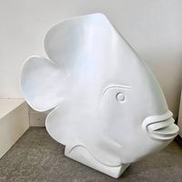 Sculpture poisson blanc mat - Offre spéciale