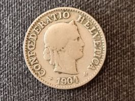 5 rappen 1904 Seltene Jahre