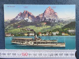 DAMPFSCHIFF STADT LUZERN VOR BRUNNEN UND 2MYTHEN SZ AK