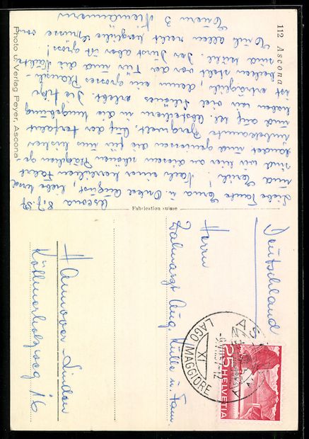 Cartes postales: AK Ascona, Uferpartie mit Booten, 1957 – D'occasion à Berlin par bartko-reher 1