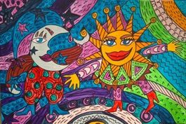 Original "Sun & Moon" painting. 40 cm x 60cm