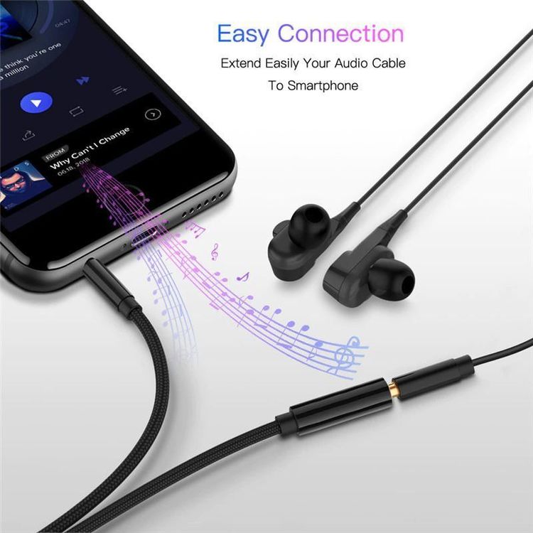 Conecto CC50490 Klinkenkabel Audio Stereo Aux Klinken Verlängerungskabel 3,5mm Klinke Stecker Auf 3,5mm Klinke Buchse Ultraslim-Design 3,00m Schwarz
