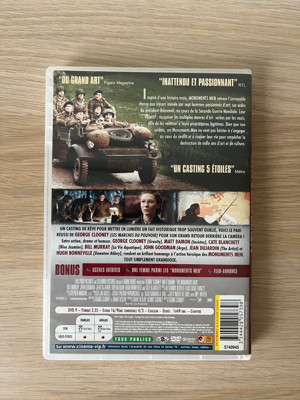 Tutti i DVDs: Monuments Men [DVD] – Usato da Petit-Lancy venduto da cinrox 1