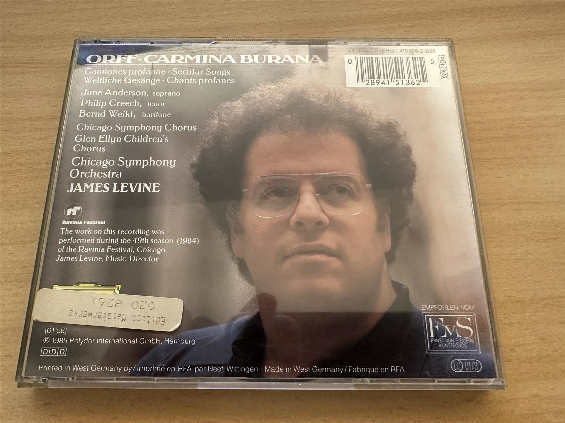 CD: Orff  - Carmina Burana – Usato da Rikon im Tösstal venduto da Alpenmutz 1