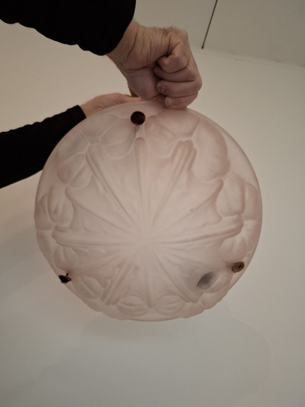 Lampade: Art Deco Hängeleuchte, Pressglas rosé – Usato da Sumiswald venduto da kei_n5ll 3