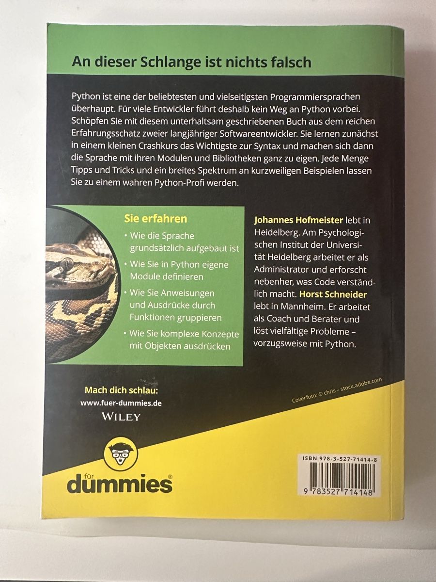 Bücher: Python für Dummies – Gebraucht aus Kerzers von emu53 1
