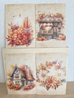 4 Grusskarten / Herbstmotiv / Kartenset neu herbstlich 🍂 🎃