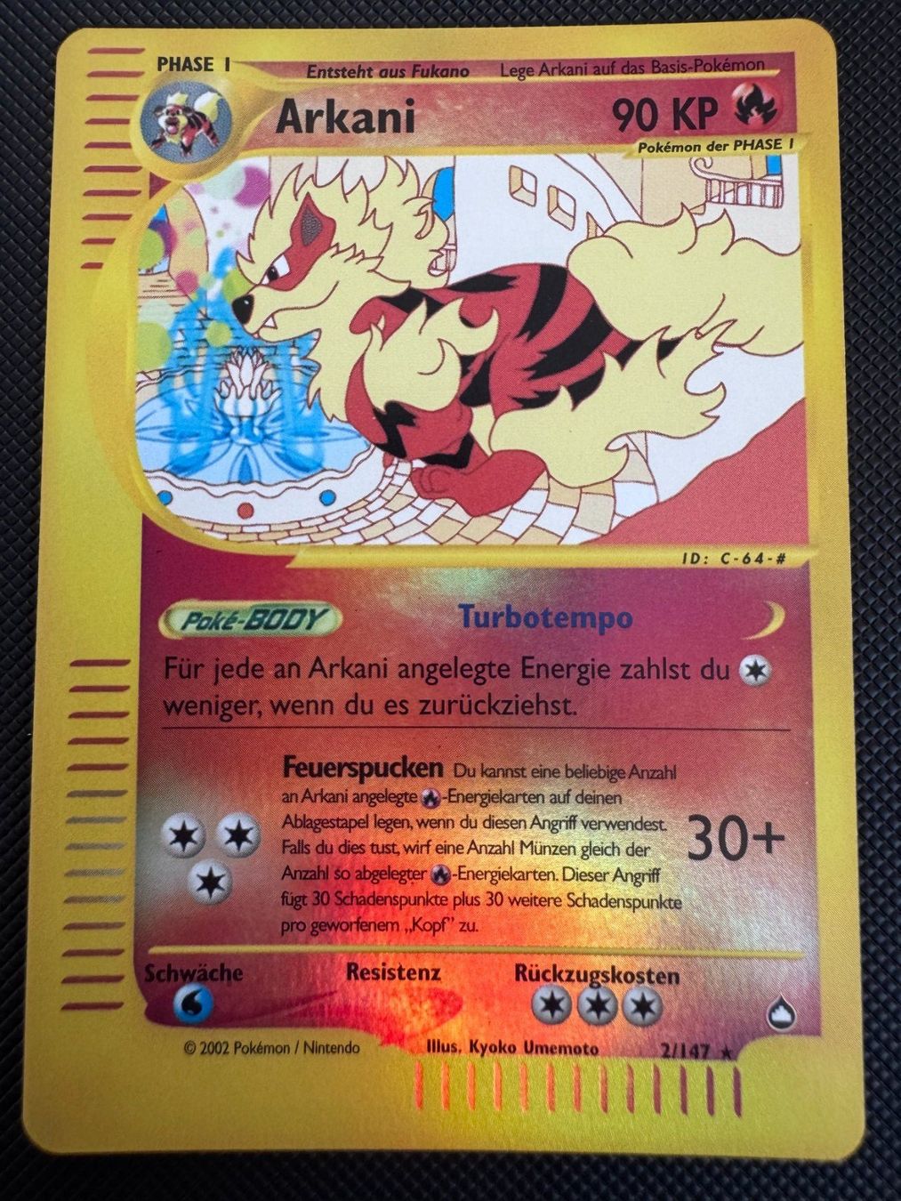 Pokémon Cartes à collectionner: Pokemon Arkani Reverse Holo 2/147 - Aquapolis - DE – D'occasion à Erstfeld par PokeSandero