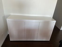Sideboard Weiss Lack Hochglanz mit Schubladen guter Zustand