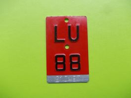 Velonummer / Fahrradnummer LU 88