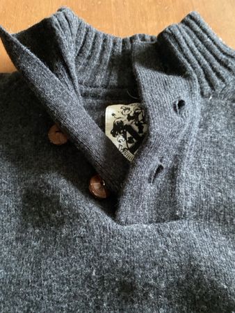 Barbour Pullover grau mit Knopfleiste guter Zustand