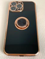 iPhone15 Pro Max Hülle Schwarz/Rosegold mit Ringhalter