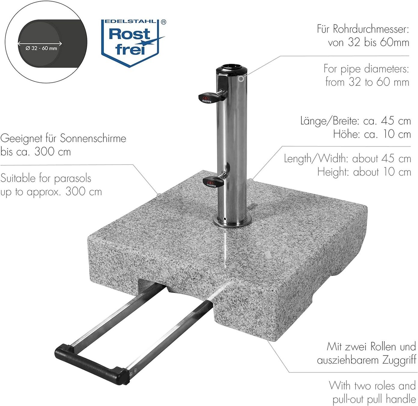 Sonnenschirme: Doppler Active Granitsockel Trolley 50kg – Neu und originalverpackt aus Bottighofen von zaap 7