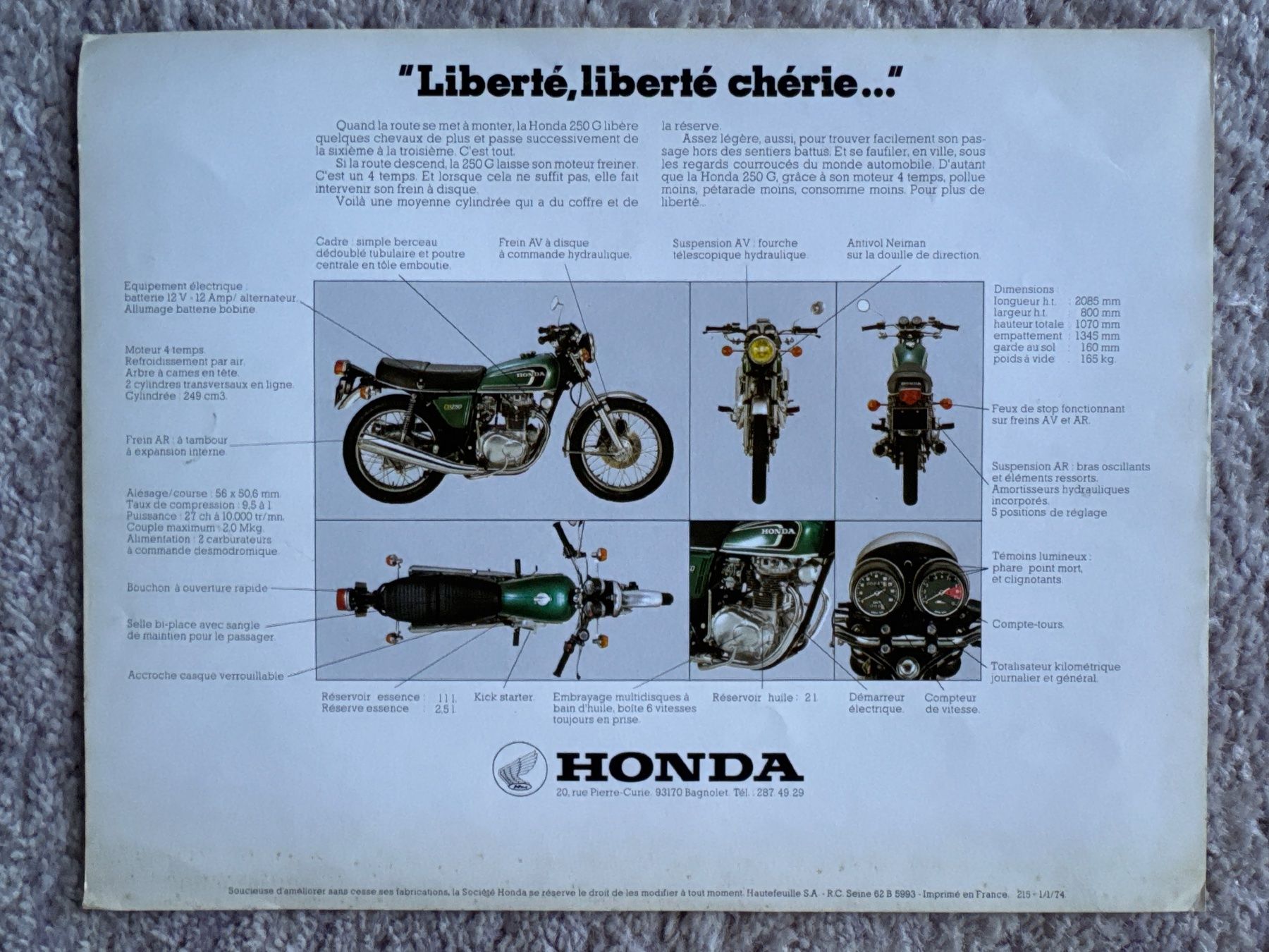 Honda Strada: Honda CB250 / CB 250 G – Usato da Morrens VD venduto da kawah2 1