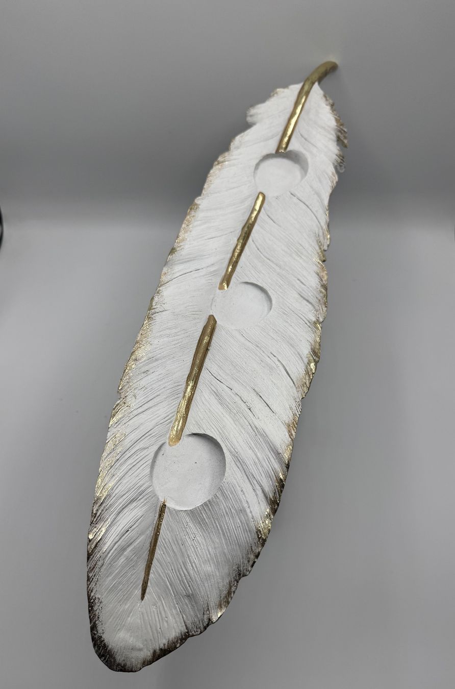 Portacandele: Deko  Kerzenständer Weiss/Gold – Usato da Sachseln venduto da BONATI01 1