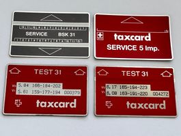 PTT Test taxcard , 4 verschiedene , alt , Original , selten