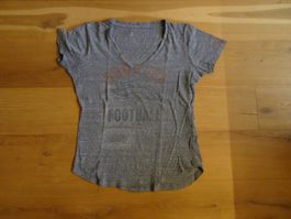 Graues Damen T'shirt mit Motiv Football Gr. L - 423025