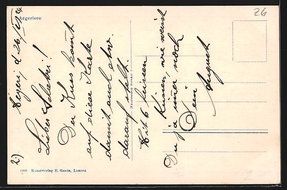 Cartoline postali: Unteraegeri, Totalansicht aus der Vogels – Usato da Berlin venduto da bartko-reher 1