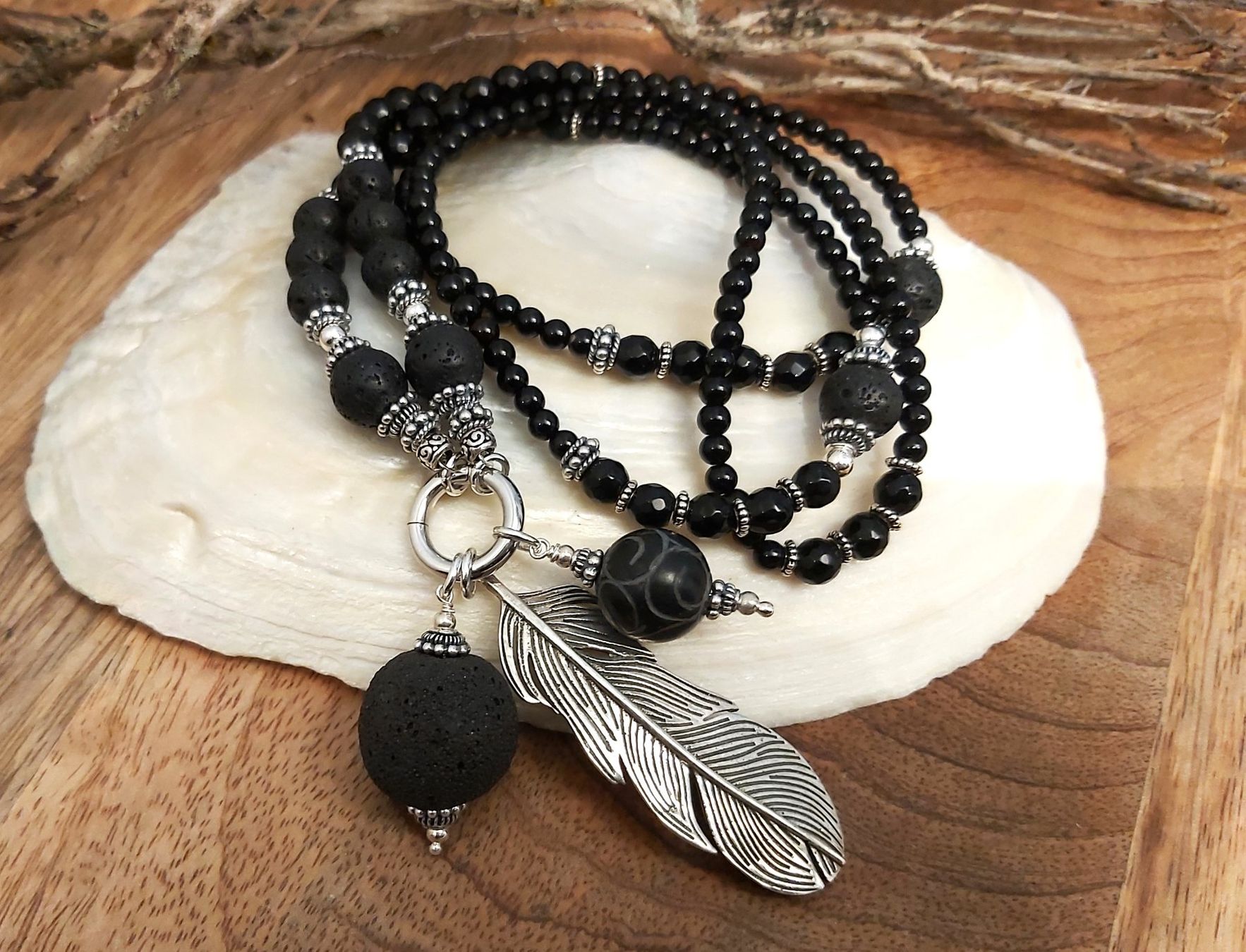 Catenine: KIM - Edelsteinkette - Sterling Silber - schwarz – Nuovo e nell'imballaggio originale da Mühlethal venduto da nicita-modeschmuck