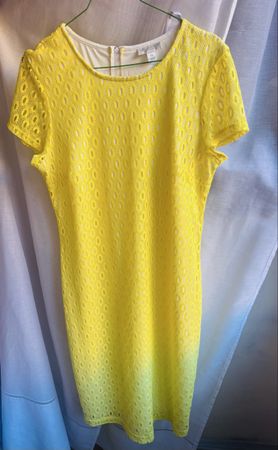 Bisou Bisou Dress, Size 14, Yellow Bright Lace