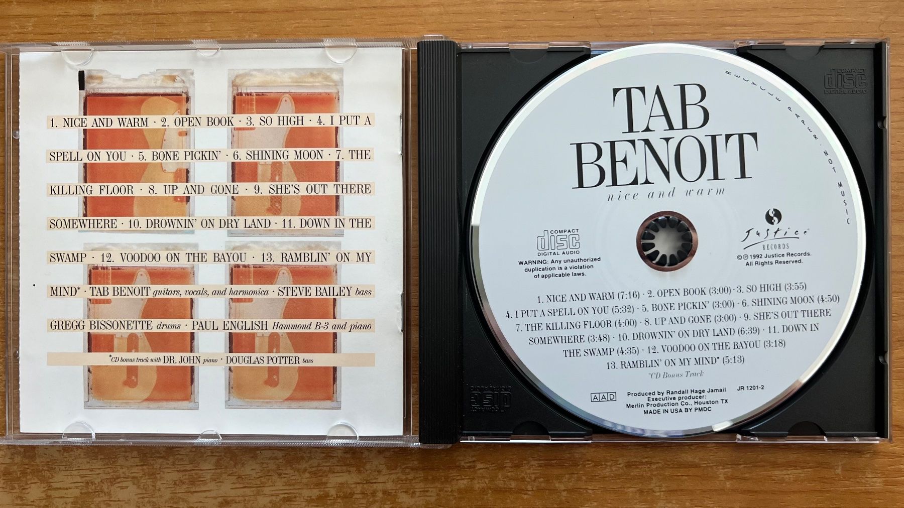 CDs: Tab Benoit - Nice And Warm / CD - 1. US-Press. 1992 – Gebraucht aus Gais von soundcave57 2