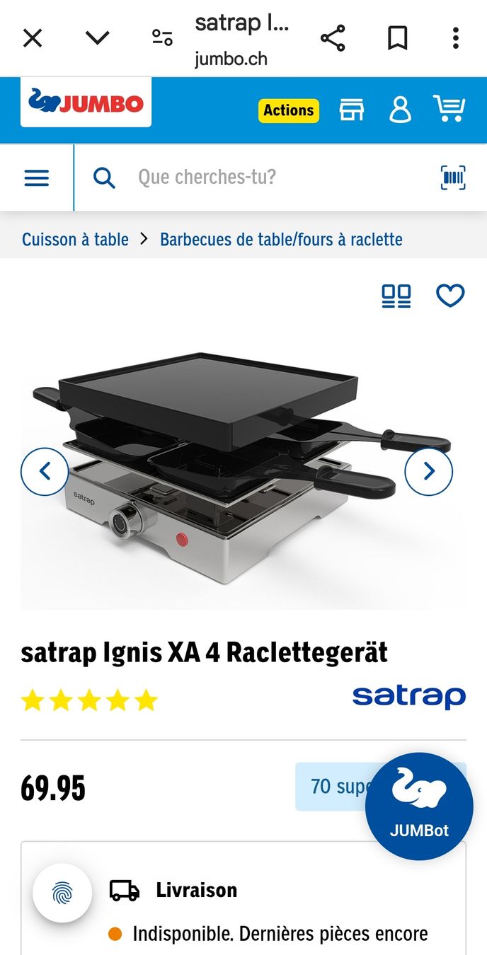 Forni: four a raclette neuf – Nuovo e nell'imballaggio originale da Estavayer-Le-Lac venduto da zazadavidson