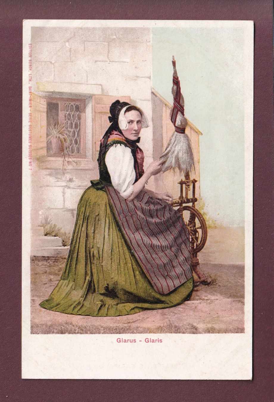 Cartoline postali: GLARUS - Tracht - Spinnrad – Usato da Pully venduto da nicecards