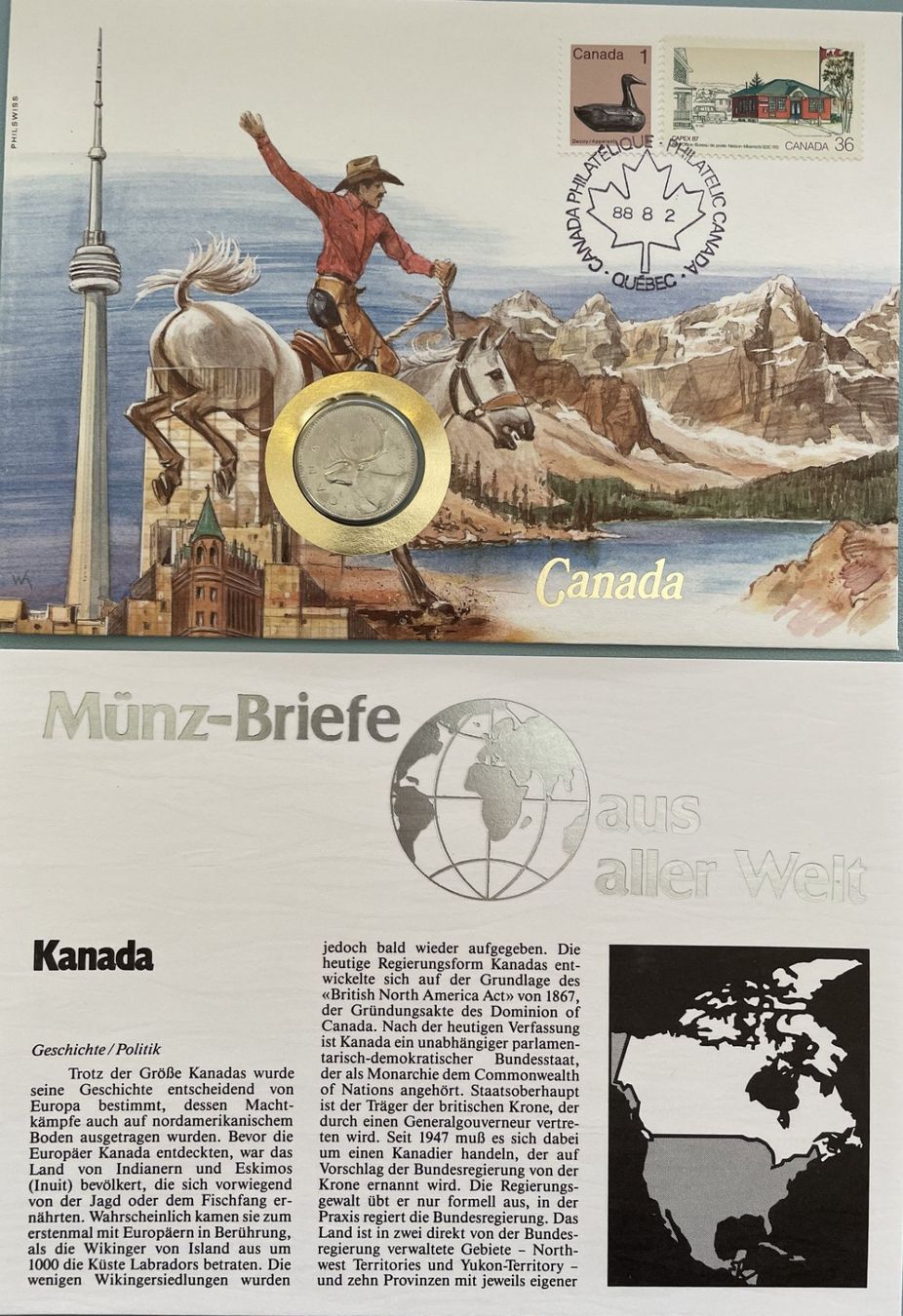 Tutti le monete: Marken mit Münze und Beleg_Canada – Usato da Eggersriet venduto da stamp303