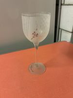 XXL Glas mit Matt streifen und gemalte Blumen,Top Dekorativ