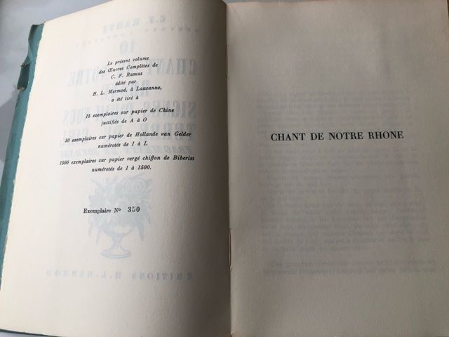 Bücher: Oeuvres complètes C.F. Ramuz, Editions Mermod 1941-1954 – Gebraucht aus Villeneuve VD von jrattaz 2