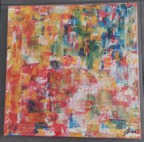 !!! TOTAL AUSVERKAUF !!! Gemälde Bild farbig 40 x 40cm