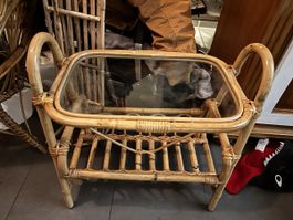 Retro-Beistelltisch Rattan bambus zeitungsständer