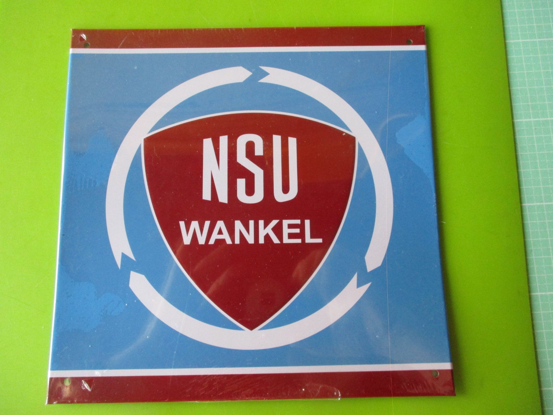 Insegne: NSU Wankel - Blechschild - Repro / ca. 21 x 21 cm – Usato da Ottikon Gossau ZH venduto da hokuspokus 1