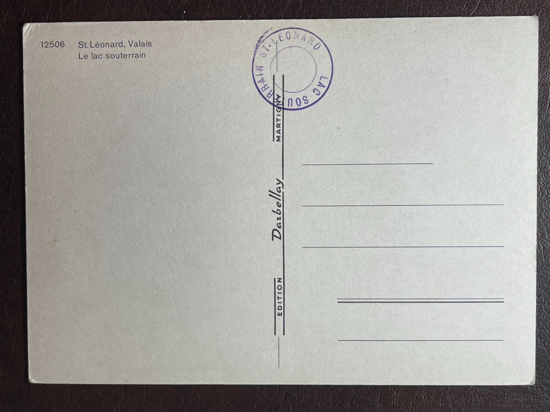 Cartoline postali: St-Léonard - Le lac souterrain – Usato da Steg VS venduto da _vinci_ 1