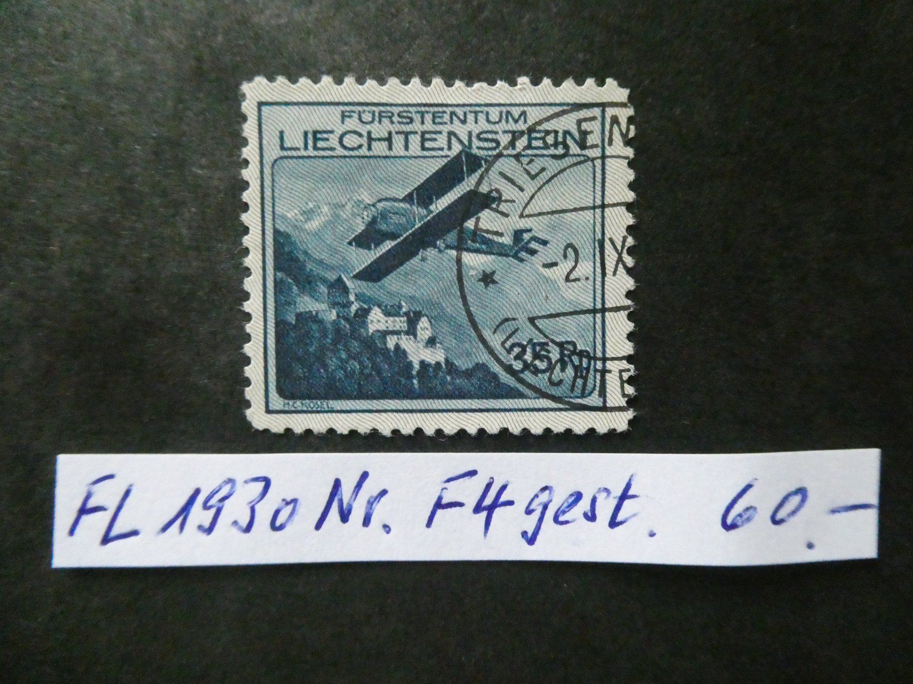Tutti i francobolli: FL 1930 Nr. F4 schön gestempelt – Usato da Lausen venduto da Herbamare01