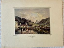 💚 EINSIEDELN ANTIKER HANDKOLORIERTER STAHLSTICH 🇨🇭 1840