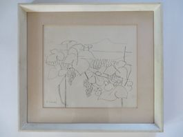 Maurice Barraud 1889-1954 original Tuschezeichnung