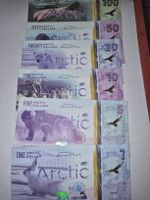 lot de 6 billets commémoratif Animaux Arctic