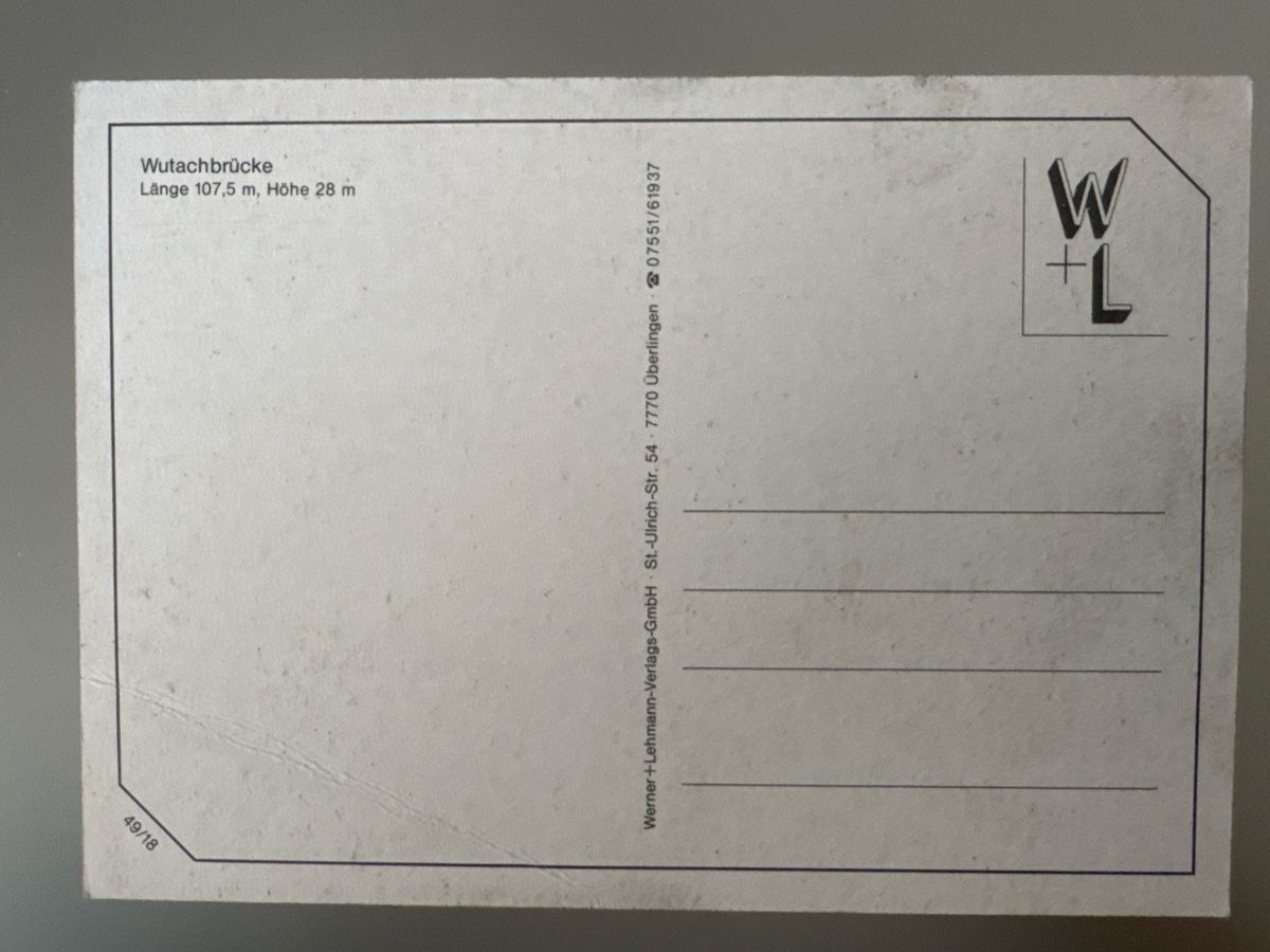 Cartoline postali: Wutachbrücke  AK – Usato da Zürich venduto da Smarties13 1