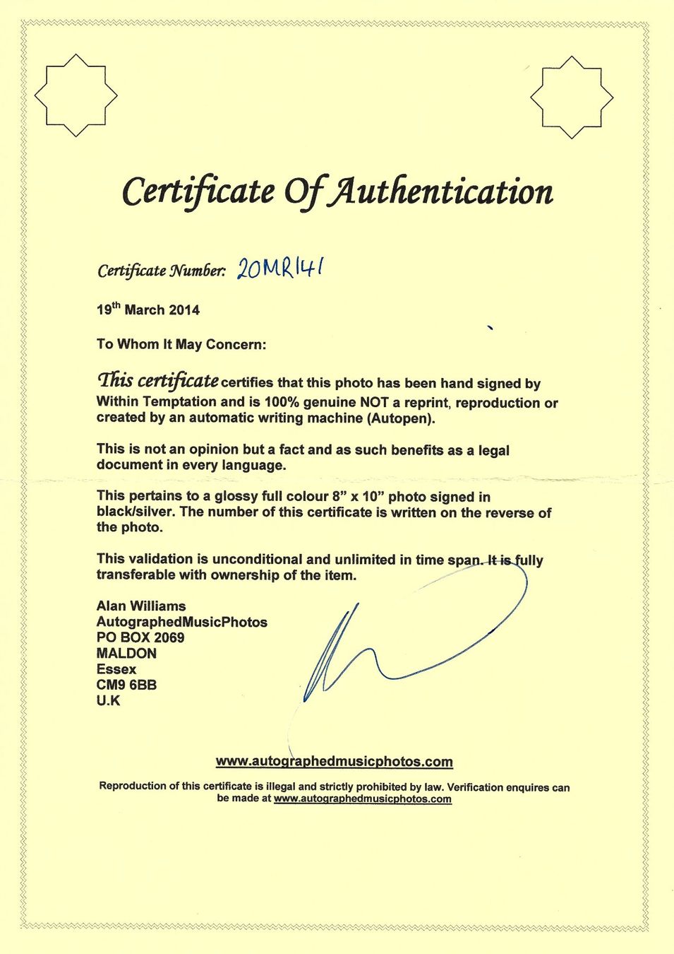 Autografi: Original Autogramme Within Temptation (RAR) – Usato da Ziefen venduto da Dancer99 1