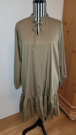 Khaki Hemdblusenkleid mit Rüschen Grösse 40 von Risy&Jerfs
