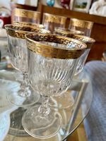 Lot de verres vintage bords dorés