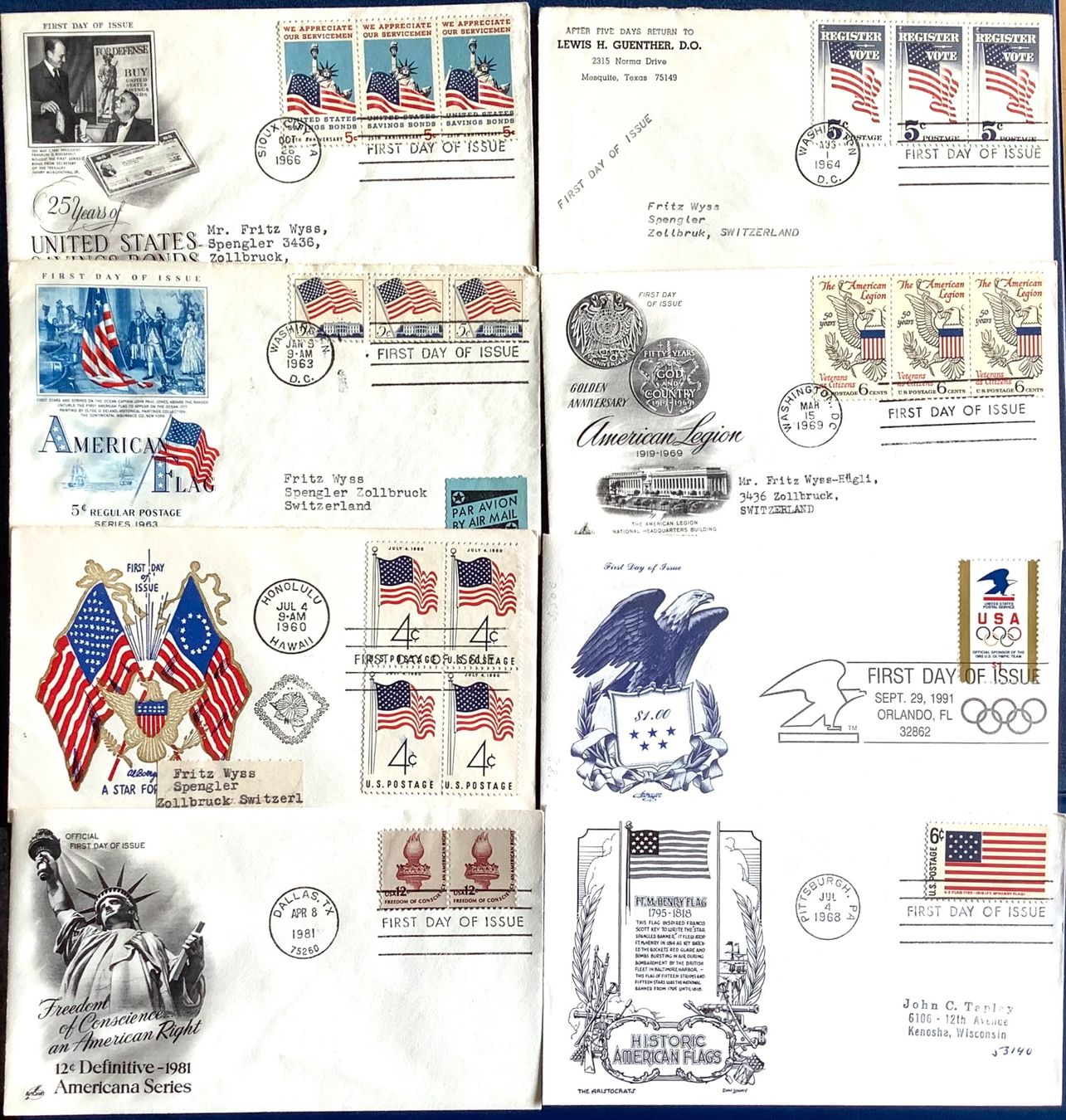 Tutti i francobolli: 1960  -  1991 - USA / Div. FDC – Usato da Liestal venduto da Skunk02