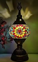 Lampe de table en mosaïque  vintage  en pierre de verre