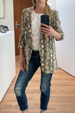 SNAKE PRINT ZARA BLAZER, SIZE XS