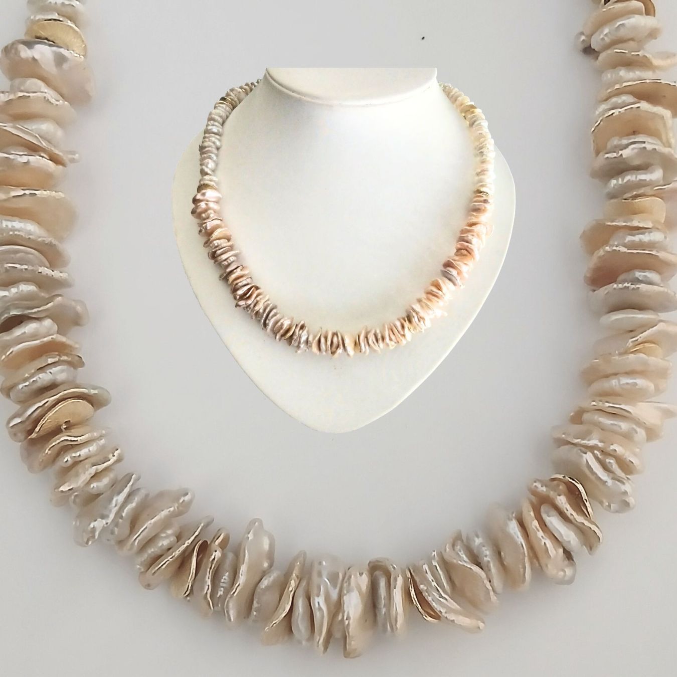 Catenine: Perlenkette Collier Halskette Keshi bicolor Unikat – Nuovo e nell'imballaggio originale da Lütisburg venduto da Emarra