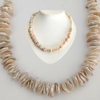 Perlenkette Collier Halskette Keshi bicolor Unikat